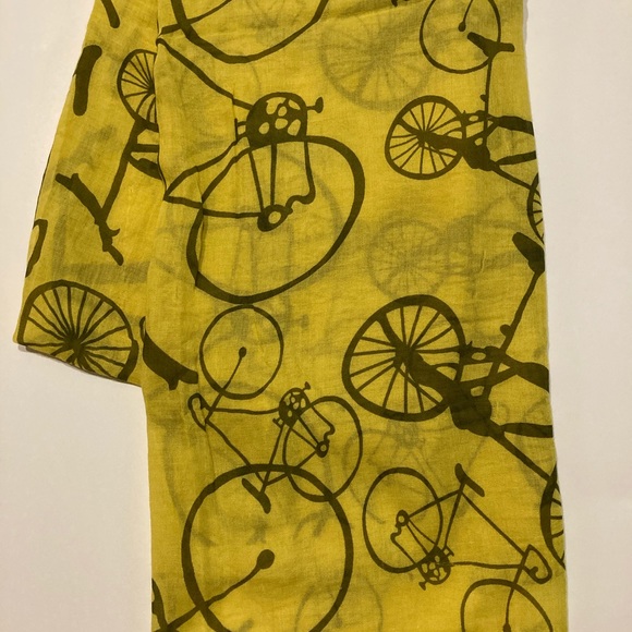 🛍 Vintage Bicycle Print Long Cotton Scarf - Picture 2 of 3